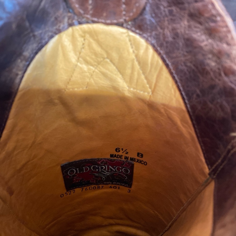Old Gringo Brown Heeled Boots with Western Stitching - Picture 3 of 5